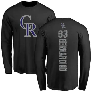 Men's Colorado Rockies Brennan Bernardino Black Backer Long Sleeve T-Shirt