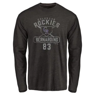 Men's Colorado Rockies Brennan Bernardino Black Base Runner Long Sleeve T-Shirt