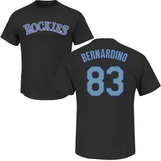 Men's Colorado Rockies Brennan Bernardino Black Roster T-Shirt