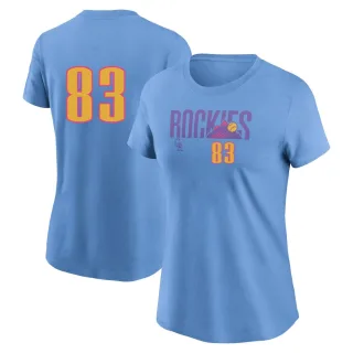 Women's Colorado Rockies Brennan Bernardino LightBlue Light Blue 2025 City Connect Fuse T-Shirt
